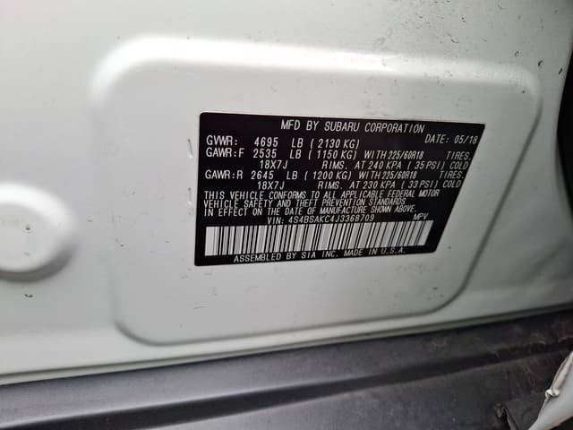 SUBARU OUTBACK Limited 2018 - 10